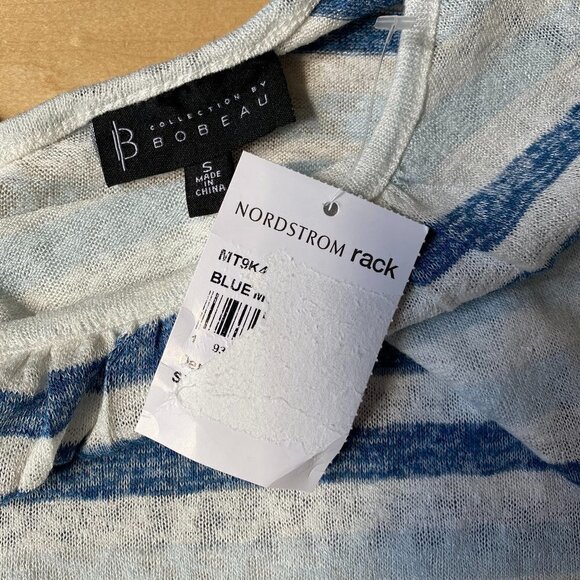 BOBEAU Collection BNWT Flutter Sleeve Blue Stripe Dress - Picture 7 of 8